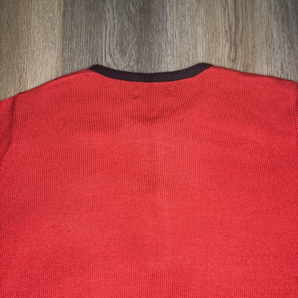 BOB MACKIE Wearable Art Sweater Women's Large Red Black Cardigan Dragon Elegant - Picture 6 of 11